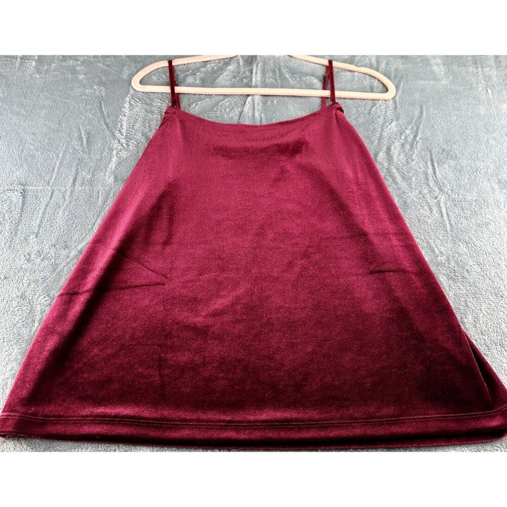 Another Love Lima‎ Adjustable Strap Tank Size Large Burgundy Ultamarine Velvet